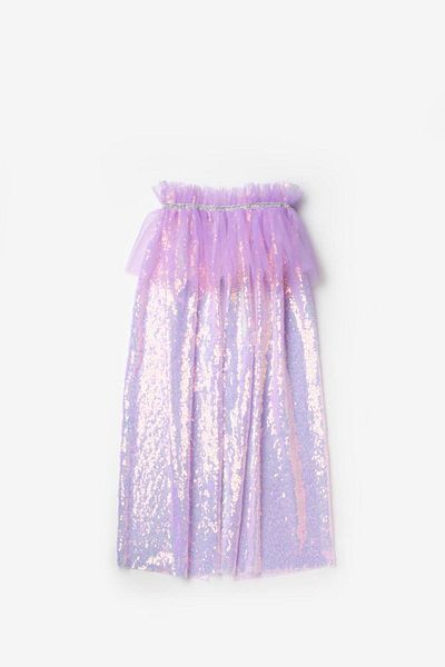 Le Mabelle Lilac Sequined Girl's Party Cape