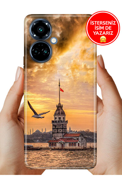 TECNO Camon 19 Pro Kılıf Kamera Korumalı Full Desen Arka Silikon Kız Kulesinde