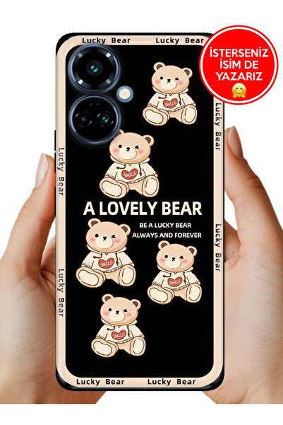 TECNO Camon 19 Pro Kılıf Rubber Esnek Silikon Tam Koruma Smile Bear