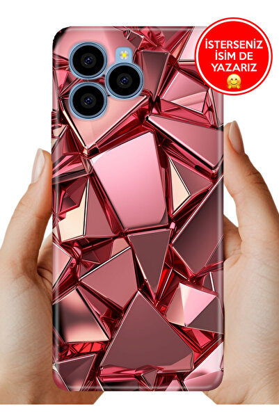 omix X6 Uyumlu Kılıf Desenli Rubber Kamera Korumalı Silikon PembeDeco
