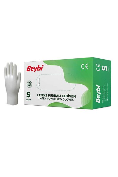 P Parla Latex Powdered Gloves 1 Box of 100 Size S