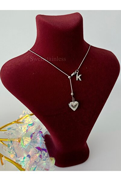 stainless steell Asansör kolye taşlı y kolye paslanmaz çelik harfli kapaklı