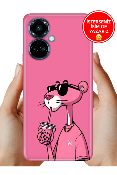 TECNO Camon 19 Pro Kılıf Desenli Rubber Kamera Korumalı Silikon PinkPanter