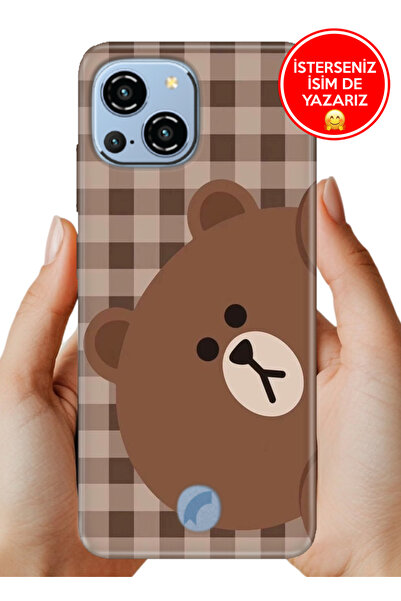 Reeder S23 Pro Max Kılıf Desenli Baskılı Kamera Korumalı Silikon Ekose Bear