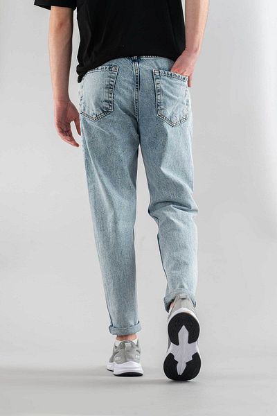 bombe Ανδρικό Μπλε Straight Fit Jean Lycra Jeans Boyfrend Denim