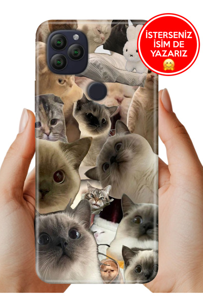 General Mobile GM 22 - GM 22S G312 Kılıf TPU Resimli Silikon Karma Kediler