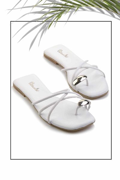 Bambi Papuci albi pentru femei - K 04137032009