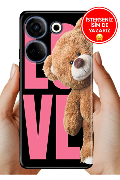 TECNO Camon 20 Pro 4G Kılıf Desenli Baskılı Kamera Korumalı Silikon LoveTeddy