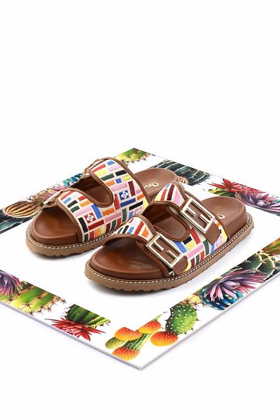 Bambi Colorful Tan Women's Slippers - K 04638042509