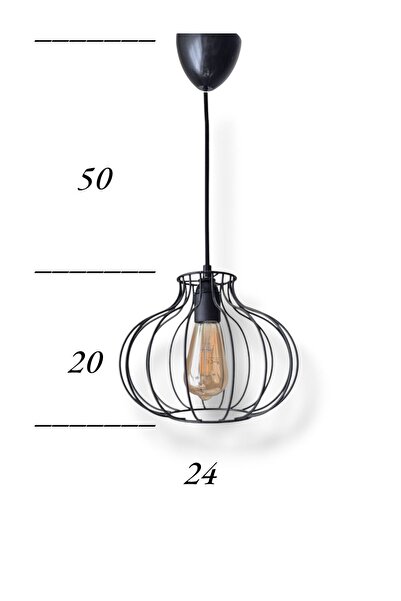 zaasdesign Rustik Metal Avize Mutfak Hol Bar Cafe Dekorasyonu İçin Uygun (Plastik Duy Dahil)