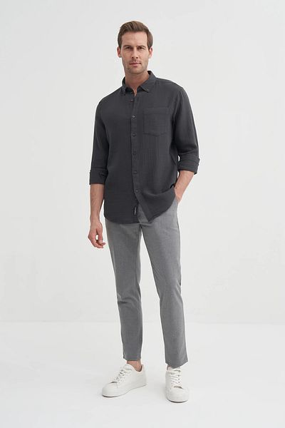 Cazador Long Sleeve Anthracite Men's Shirt 2024
