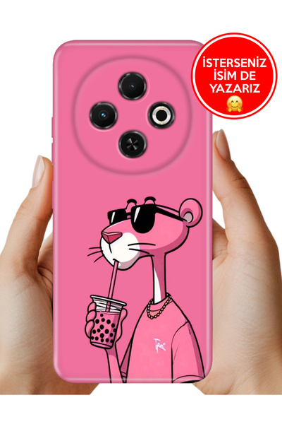TECNO Spark 30C Kılıf Desenli Rubber Kamera Korumalı Silikon PinkPanter