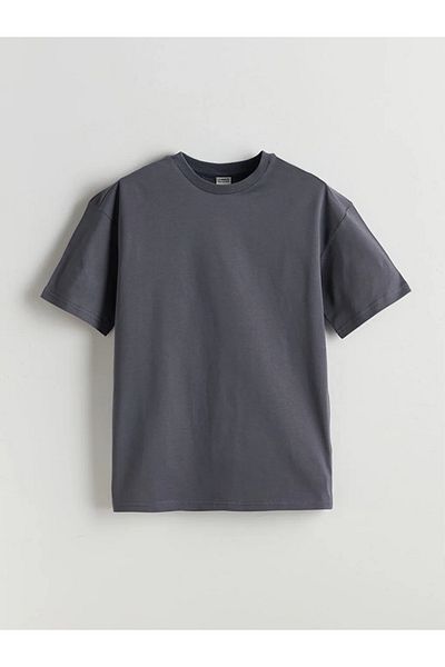 LC Waikiki Lcw Kids Gray Crew Neck Basic Boy's T-Shirt