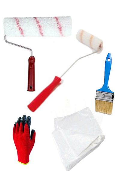 FırsatYapıMarket Professional Painter Roller Brush Set 5 Piece Paint Whitewash Set 25 Cm