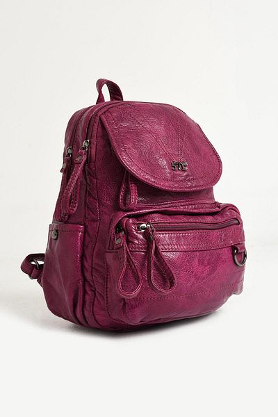 571 Collections Çanta Purple Faux Leather Soft Backpack - 571-11-12H