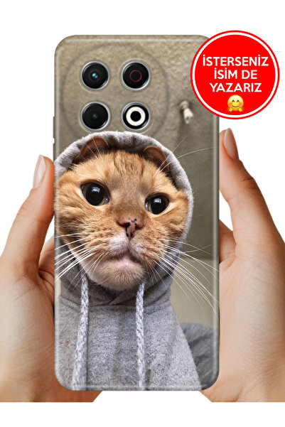 TECNO Spark 30 Pro KL7 Kılıf Rubber Esnek Silikon Tam Koruma Selfie Kedicik