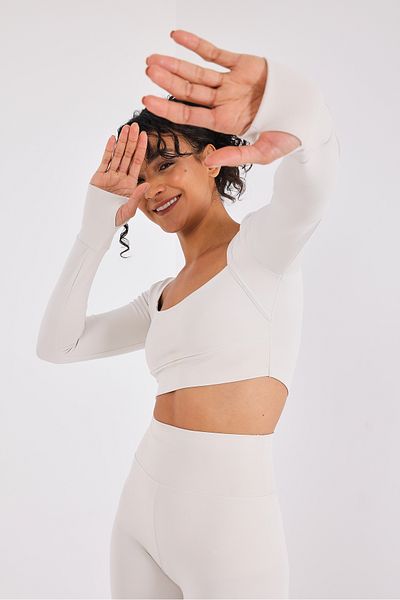 Scorp Hanorac crop cu mânecă lungă pentru femei Eclipse Pantofi sport bej