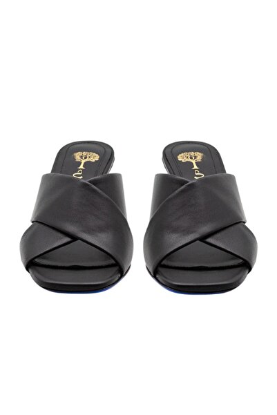 Vario Taş Detaylı Kalın Topuklu Terlik Sıyah (BLACK)