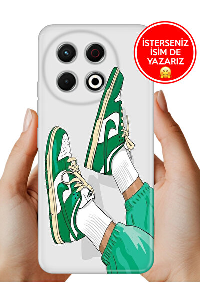 TECNO Spark 30 Pro KL7 Kılıf Yerli Üretim Desenli Kapak Yeşil Sneaker