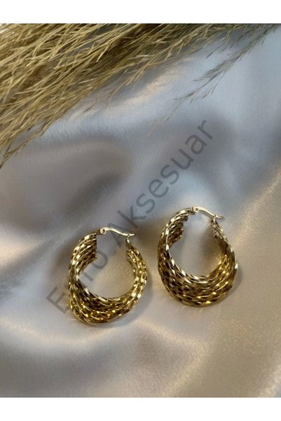 Generic Brand Gold Color Asymmetric Steel Earring