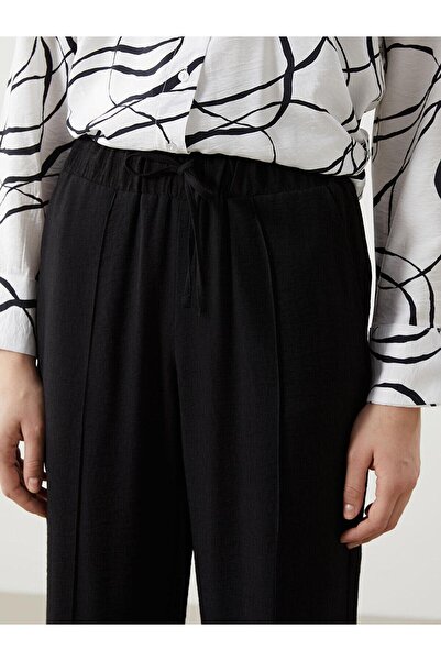 LC Waikiki Lcwaikiki Classic Elastic Waist Textured Wide Leg Women's Pants