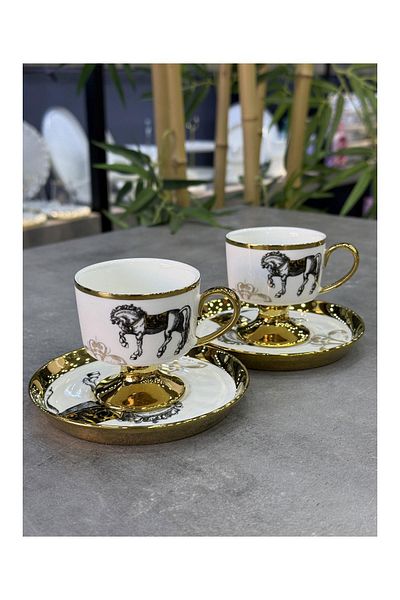 Doğudeko Luxury Porcelain Tamara Set of 2 Cups