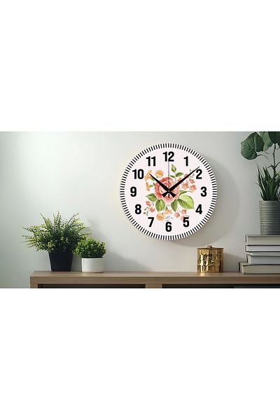M&H Quality y Ceas de perete imprimat UV cu cifre turceze decorative (silencios) Mecanism Acarien Metal Scorpion Yelkovan
