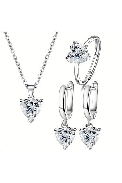 OzzTakı Heart Jewelry Set