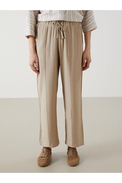 LC Waikiki Lcwaikiki Classic Elastic Waist Textured Wide Leg Women's Pants