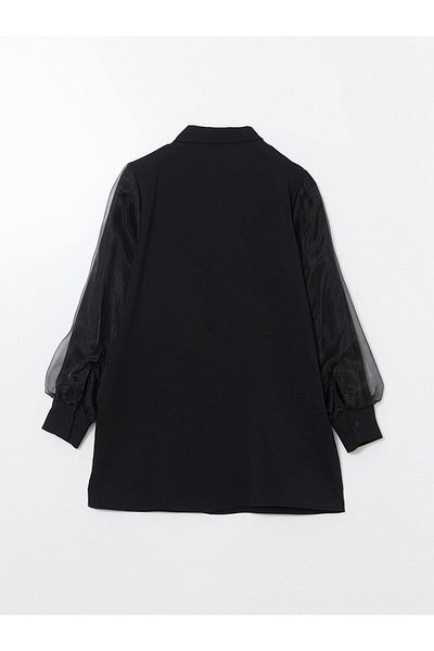 LC Waikiki Lcwaikiki Women's Classic Textured Crinkle Shirt Tunic