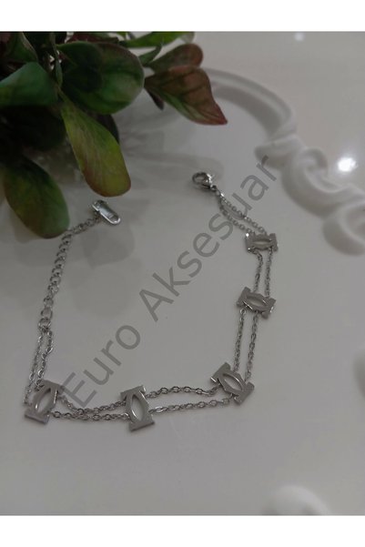 Generic Brand Silver Double Chain Steel Bracelet