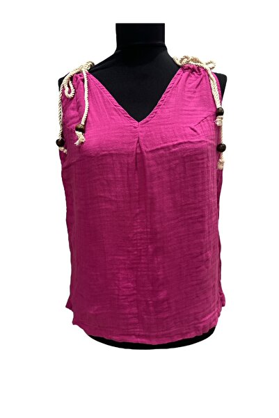 PHUTİ COLLECTION بلوزة موسلين بحزام حبل قابل للتعديل