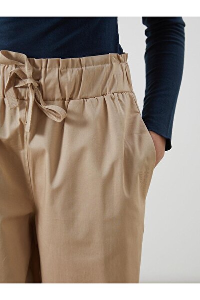 LC Waikiki LCW Vision  Beli Lastikli Düz Gabardin Kadın Pantolon