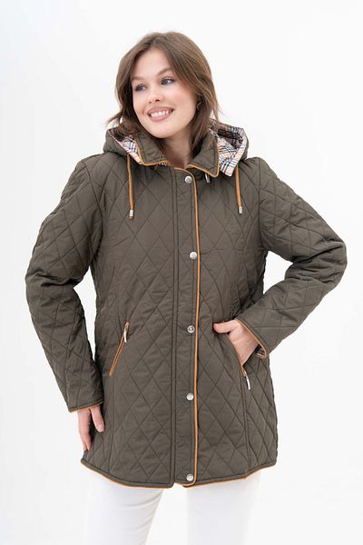 Butik Large Size Door Seasonal Coat Coat, Plaid and Detailed Inch Fit