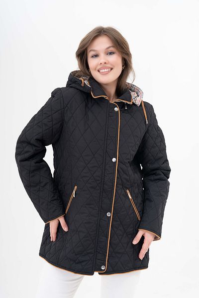 Butik Large Size Door Seasonal Coat Coat, Plaid and Detailed Inch Fit