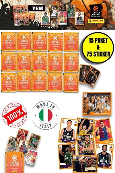 TOYFEST بانيني 2024-25 ملصق الدوري الأوروبي للخطوط الجوية التركية 15 حزمة (75...