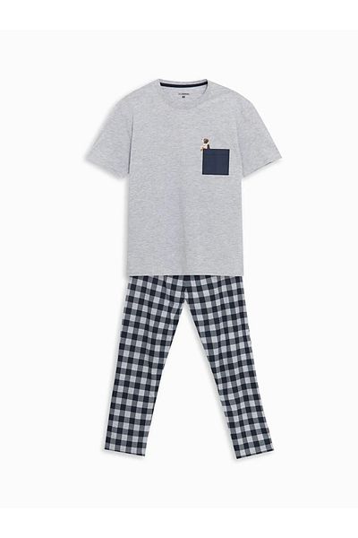 LC Waikiki Gray Standard Fit Men's Pajama Set