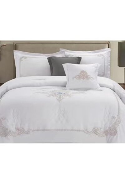 smart home Embroidered double-sided comforter set, 6-piece bedspread, 6-piece comforter with filling, 100% microfiber, 240 x 260 cm