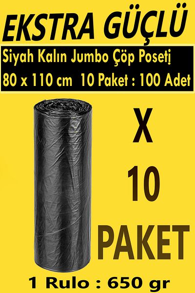 Pc Premium Center Extra Strong Black Thick Jumbo Size Garbage Bag 80X110 cm 650 Gr Weight 100 Pieces
