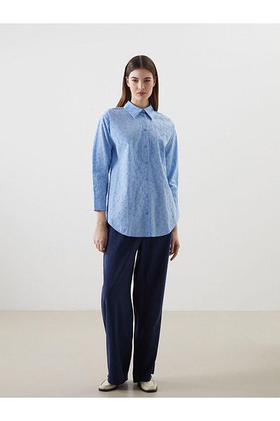 LC Waikiki Cămașă de damă LCW Modest Floral Oversize Poplin Tunica