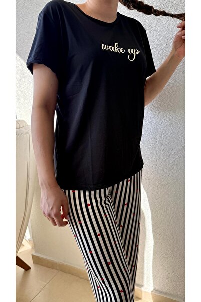 Mihra Milan Kumaş Sıfır Yaka Kadın Pijama Takımı 50107