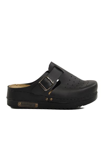 AYAKMOD Black Anatomical Unisex Sabo Slippers 07-008 g