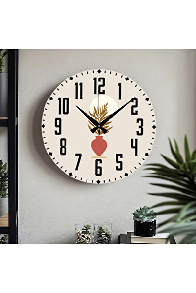 M&H Quality Floral Patterned Decorative Turkish Numeral Uv Printed Wall Clock...