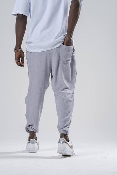 Superbluemexico Unisex Twist υφασμάτινο καλοκαιρινό φαρδύ παντελόνι