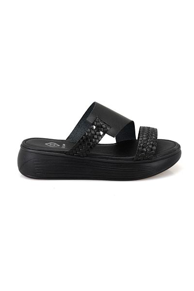 Desa Papuci de piele cu toc pană Gretta Black pentru femei