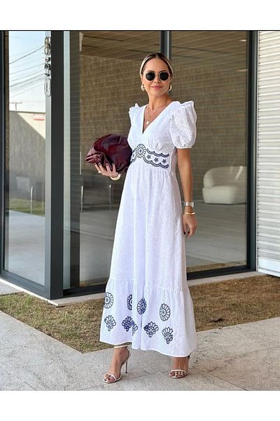 Kashaya Women's Voile Brode Fabric Embroidery Embroidered Design Dress