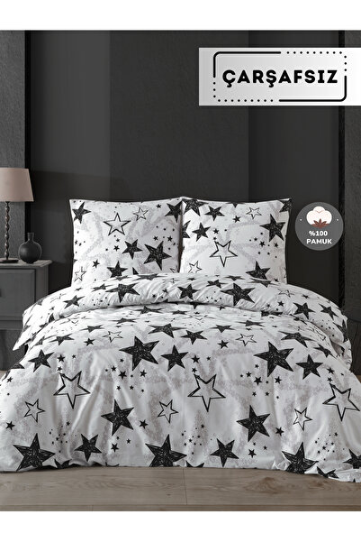 NazeninHome طقم غطاء لحاف مزدوج أسود من رانفورسستيلا مصنوع من القطن بنسبة 100...