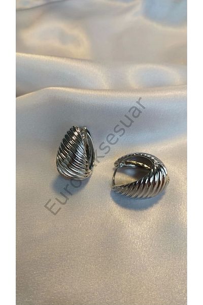 stainless steell Silver Steel Earrings 02