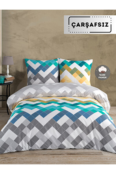 NazeninHome طقم غطاء لحاف مزدوج من رانفورس لاريندا، 100% قطن |   بدون ورق سرير