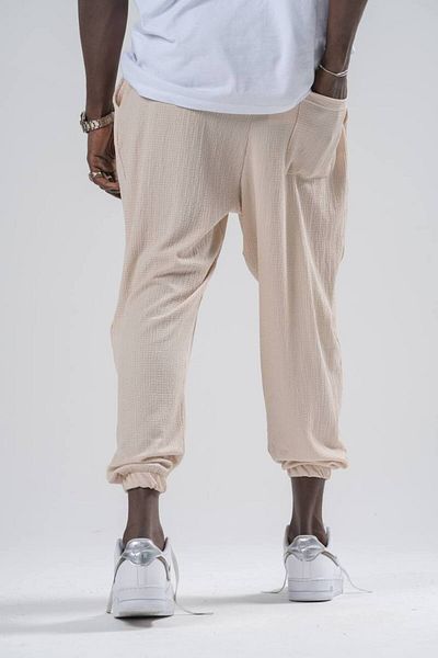 Superbluemexico Unisex Twist υφασμάτινο καλοκαιρινό φαρδύ παντελόνι